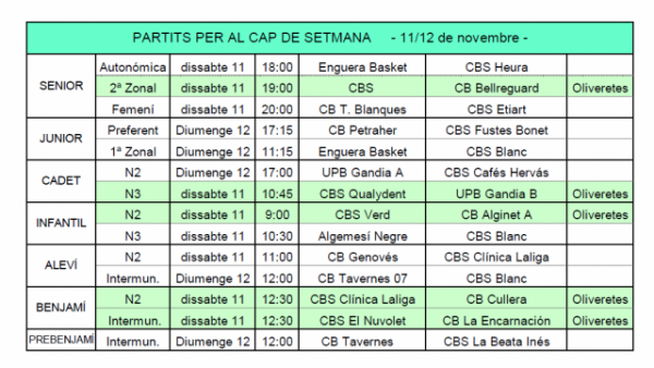 Calendari Jornada