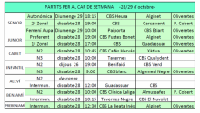 CALENDARI JORNADA 28 I 29 OCTUBRE 2010